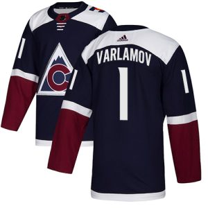 Top - notch Adidas Avalanche #1 Semyon Varlamov Navy Alternate Authentic Stitched NHL Jersey to elevate your fan gear collection