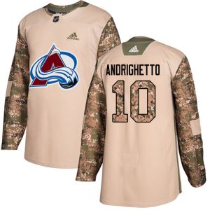 Gorgeous Adidas Avalanche #10 Sven Andrighetto Camo Authentic 2017 Veterans Day Stitched NHL Jersey perfect for game days