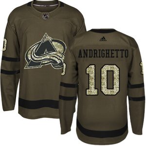 Amazing Adidas Avalanche #10 Sven Andrighetto Green Salute to Service Stitched NHL Jersey to show your team spirit