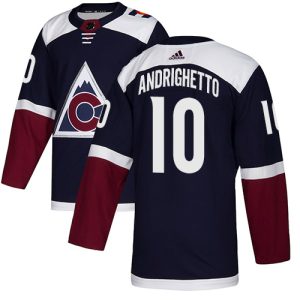 Amazing Adidas Avalanche #10 Sven Andrighetto Navy Alternate Authentic Stitched NHL Jersey to stand out at the stadium