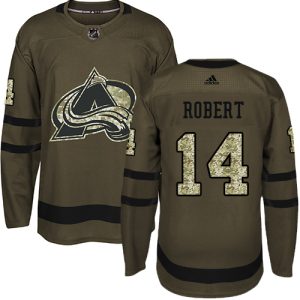 Sleek Adidas Avalanche #14 Rene Robert Green Salute to Service Stitched NHL Jersey perfect for game days