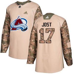 Premium Adidas Avalanche #17 Tyson Jost Camo Authentic 2017 Veterans Day Stitched NHL Jersey for die - hard fans