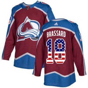 Cool Adidas Avalanche #18 Derick Brassard Burgundy Home Authentic USA Flag Stitched NHL Jersey perfect for game days