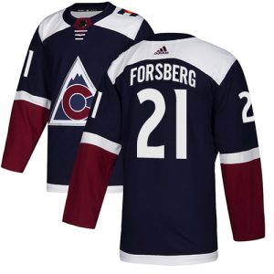 Premium Adidas Avalanche #21 Peter Forsberg Navy Alternate Authentic Stitched NHL Jersey to show your team spirit