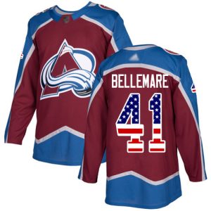 Cool Adidas Avalanche #41 Pierre Edouard Bellemare Burgundy Home Authentic USA Flag Stitched NHL Jersey perfect for game days