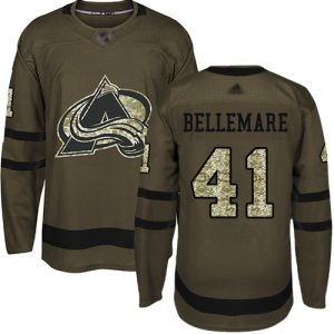Amazing Adidas Avalanche #41 Pierre Edouard Bellemare Green Salute to Service Stitched NHL Jersey for die - hard fans