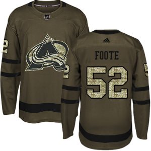 Stylish Adidas Avalanche #52 Adam Foote Green Salute to Service Stitched NHL Jersey for die - hard fans