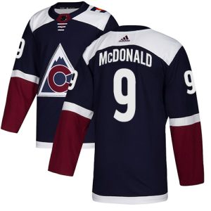 Amazing Adidas Avalanche #9 Lanny McDonald Navy Alternate Authentic Stitched NHL Jersey to show your team spirit