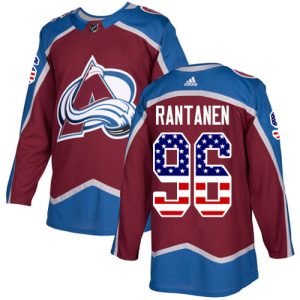 Cool Adidas Avalanche #96 Mikko Rantanen Burgundy Home Authentic USA Flag Stitched NHL Jersey to show your team spirit