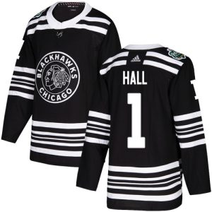 Stylish Adidas Blackhawks #1 Glenn Hall Black Authentic 2019 Winter Classic Stitched NHL Jersey for ultimate hockey enthusiasts