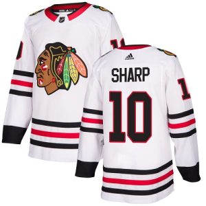 Sleek Adidas Blackhawks #10 Patrick Sharp White Road Authentic Stitched NHL Jersey for die - hard fans