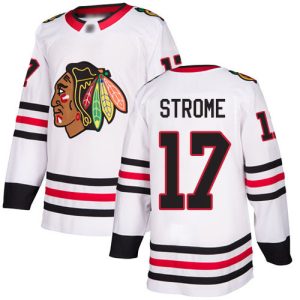 Premium Adidas Blackhawks #17 Dylan Strome White Road Authentic Stitched NHL Jersey for ultimate hockey enthusiasts