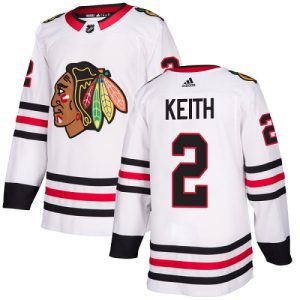 Sleek Adidas Blackhawks #2 Duncan Keith White Road Authentic Stitched NHL Jersey for ultimate hockey enthusiasts