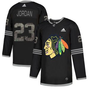 Top - notch Adidas Blackhawks #23 Michael Jordan Black Authentic Classic Stitched NHL Jersey to show your team spirit
