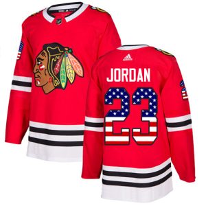 Amazing Adidas Blackhawks #23 Michael Jordan Red Home Authentic USA Flag Stitched NHL Jersey for ultimate hockey enthusiasts