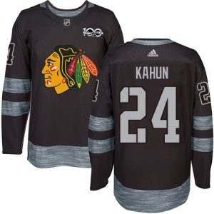 Stunning Adidas Blackhawks #24 Dominik Kahun Black 1917 2017 100th Anniversary Stitched NHL Jersey perfect for game days