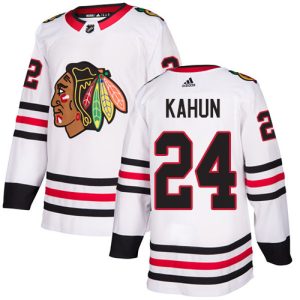 Cool Adidas Blackhawks #24 Dominik Kahun White Road Authentic Stitched NHL Jersey for die - hard fans