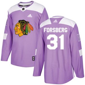 Amazing Adidas Blackhawks #31 Anton Forsberg Purple Authentic Fights Cancer Stitched NHL Jersey for ultimate hockey enthusiasts