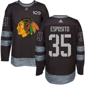 Fantastic Adidas Blackhawks #35 Tony Esposito Black 1917 2017 100th Anniversary Stitched NHL Jersey to elevate your fan gear collection