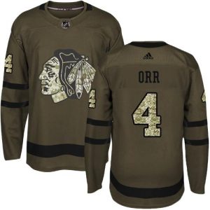 Stunning Adidas Blackhawks #4 Bobby Orr Green Salute to Service Stitched NHL Jersey to show your team spirit