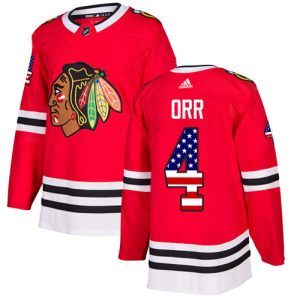 Chic Adidas Blackhawks #4 Bobby Orr Red Home Authentic USA Flag Stitched NHL Jersey for die - hard fans
