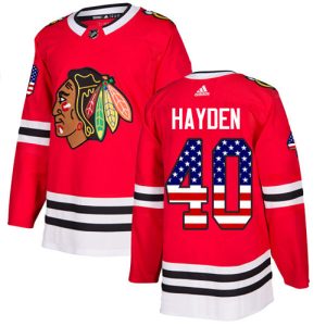 Premium Adidas Blackhawks #40 John Hayden Red Home Authentic USA Flag Stitched NHL Jersey to elevate your fan gear collection