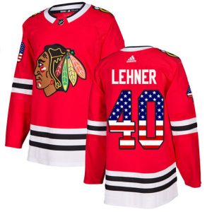 Fantastic Adidas Blackhawks #40 Robin Lehner Red Home Authentic USA Flag Stitched NHL Jersey to show your team spirit