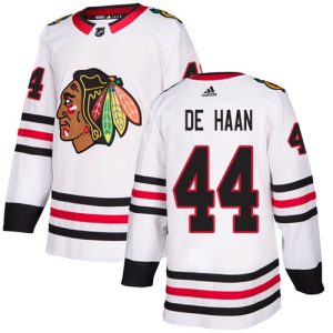 Gorgeous Adidas Blackhawks #44 Calvin De Haan White Road Authentic Stitched NHL Jersey to show your team spirit