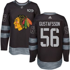 Premium Adidas Blackhawks #56 Erik Gustafsson Black 1917 2017 100th Anniversary Stitched NHL Jersey for die - hard fans