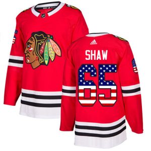 Cool Adidas Blackhawks #65 Andrew Shaw Red Home Authentic USA Flag Stitched NHL Jersey for die - hard fans