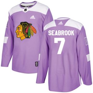 Top - notch Adidas Blackhawks #7 Brent Seabrook Purple Authentic Fights Cancer Stitched NHL Jersey perfect for game days