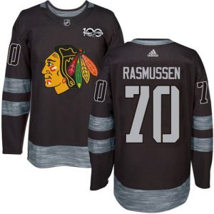 Fantastic Adidas Blackhawks #70 Dennis Rasmussen Black 1917 2017 100th Anniversary Stitched NHL Jersey perfect for game days