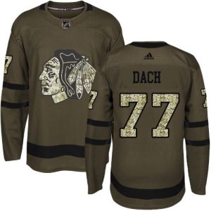 Top - notch Adidas Blackhawks #77 Kirby Dach Green Salute to Service Stitched NHL Jersey a must - have for collectors