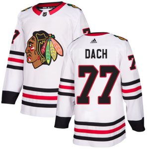 Stylish Adidas Blackhawks #77 Kirby Dach White Road Authentic Stitched NHL Jersey for die - hard fans