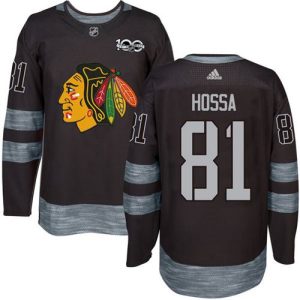 Gorgeous Adidas Blackhawks #81 Marian Hossa Black 1917 2017 100th Anniversary Stitched NHL Jersey a must - have for collectors