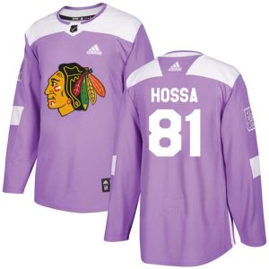 Amazing Adidas Blackhawks #81 Marian Hossa Purple Authentic Fights Cancer Stitched NHL Jersey for die - hard fans