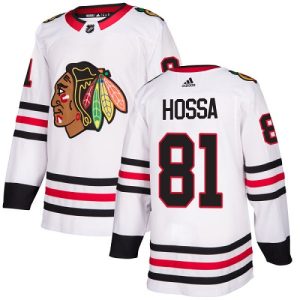 Gorgeous Adidas Blackhawks #81 Marian Hossa White Road Authentic Stitched NHL Jersey a must - have for collectors