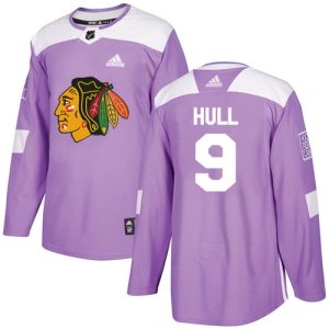 Stylish Adidas Blackhawks #9 Bobby Hull Purple Authentic Fights Cancer Stitched NHL Jersey for ultimate hockey enthusiasts