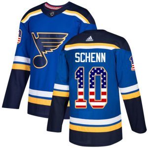 Amazing Adidas Blues #10 Brayden Schenn Blue Home Authentic USA Flag Stitched NHL Jersey a must - have for collectors