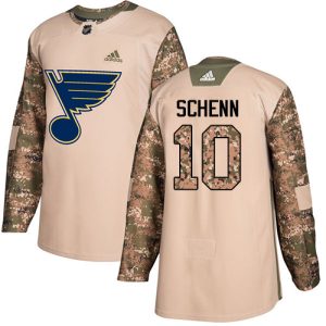 Amazing Adidas Blues #10 Brayden Schenn Camo Authentic 2017 Veterans Day Stitched NHL Jersey perfect for game days