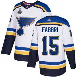 Premium Adidas Blues #15 Robby Fabbri White Road Authentic 2019 Stanley Cup Champions Stitched NHL Jersey a must - have for collectors