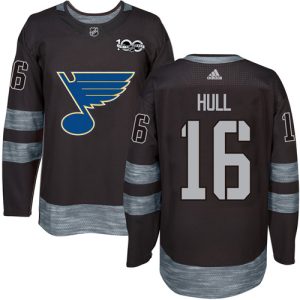 Stylish Adidas Blues #16 Brett Hull Black 1917 2017 100th Anniversary Stitched NHL Jersey for ultimate hockey enthusiasts