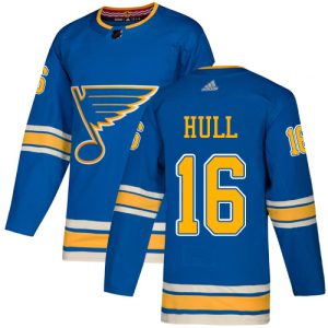 Fantastic Adidas Blues #16 Brett Hull Light Blue Alternate Authentic Stitched NHL Jersey for die - hard fans
