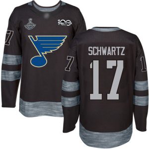 Stunning Adidas Blues #17 Jaden Schwartz Black 1917 2017 100th Anniversary Stanley Cup Champions Stitched NHL Jersey for die - hard fans