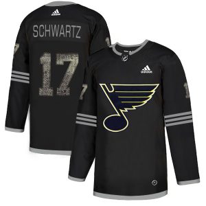 Top - notch Adidas Blues #17 Jaden Schwartz Black Authentic Classic Stitched NHL Jersey to show your team spirit