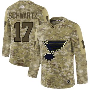 Chic Adidas Blues #17 Jaden Schwartz Camo Authentic Stitched NHL Jersey perfect for game days