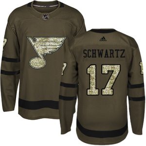 Amazing Adidas Blues #17 Jaden Schwartz Green Salute to Service Stitched NHL Jersey a must - have for collectors