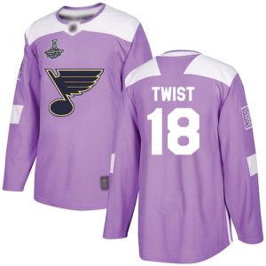 Amazing Adidas Blues #18 Tony Twist Purple Authentic Fights Cancer Stanley Cup Champions Stitched NHL Jersey to stand out at the stadium