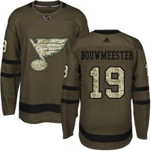 Chic Adidas Blues #19 Jay Bouwmeester Green Salute to Service Stitched NHL Jersey to stand out at the stadium