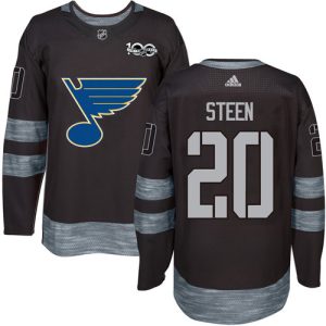 Stylish Adidas Blues #20 Alexander Steen Black 1917 2017 100th Anniversary Stitched NHL Jersey for die - hard fans